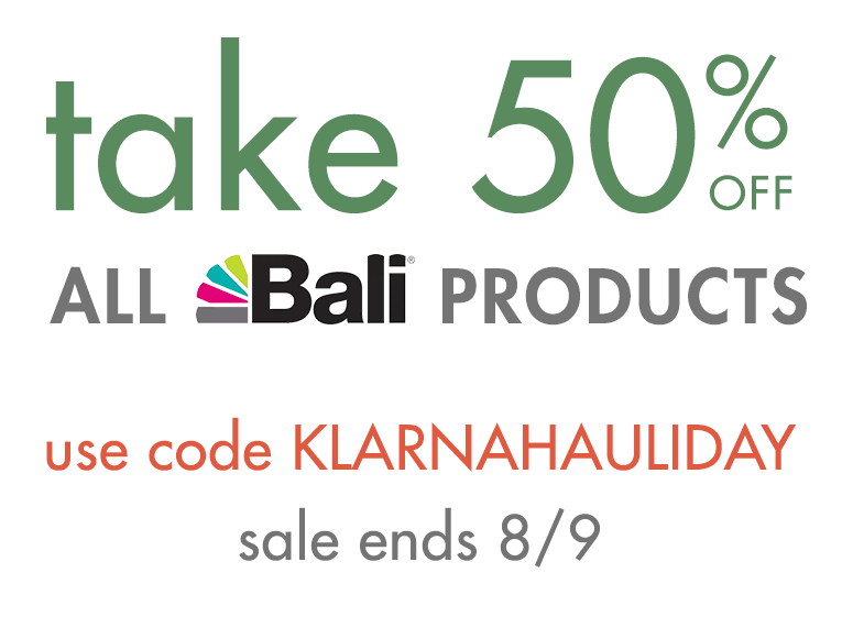 take 50% off all Bali products during the Klarna Hauliday