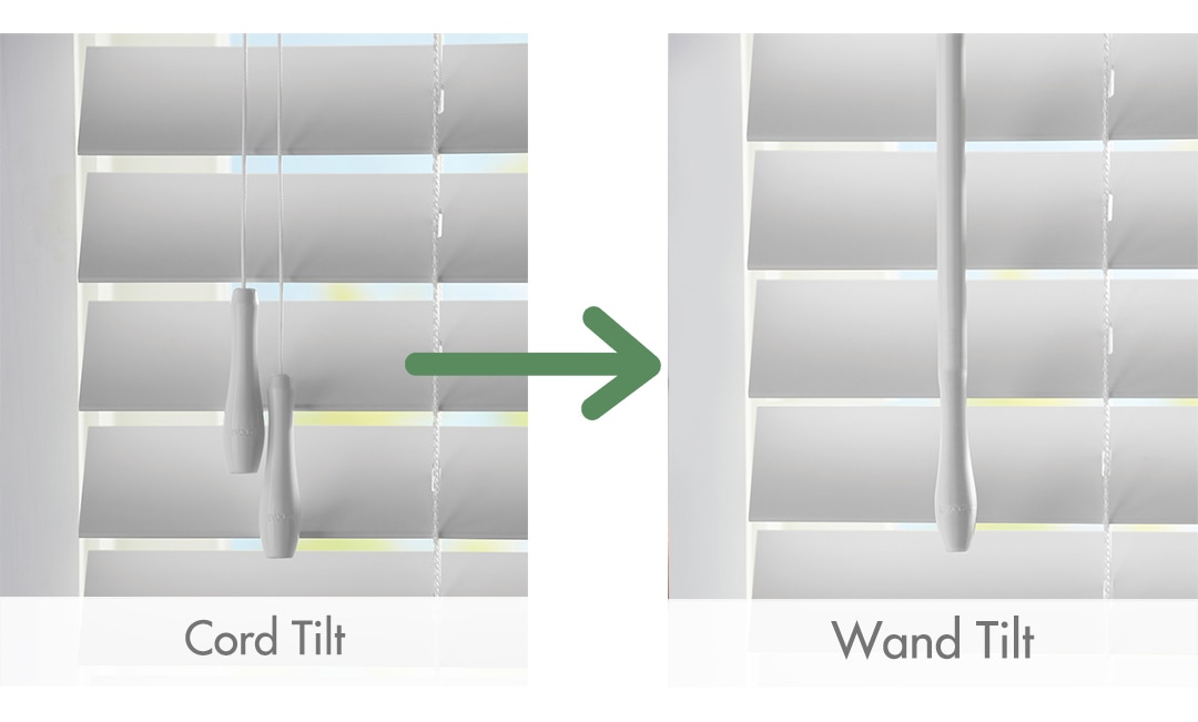 Replace a corded tilt with a wand tilt