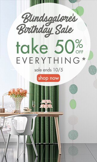 celebrate our birthday with us and take 50% off everything