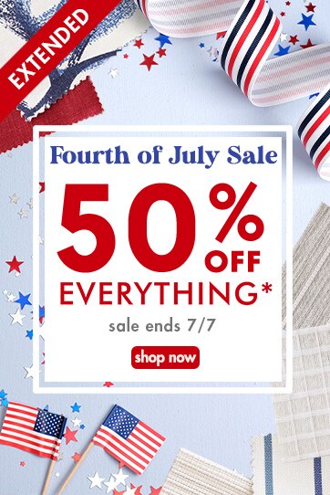 get the custom blinds you've always wanted and take 50% off during our fourth of july sale