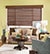 Bali Noble Wood Cornice Shown in Teriyaki with Bali Wood Blinds