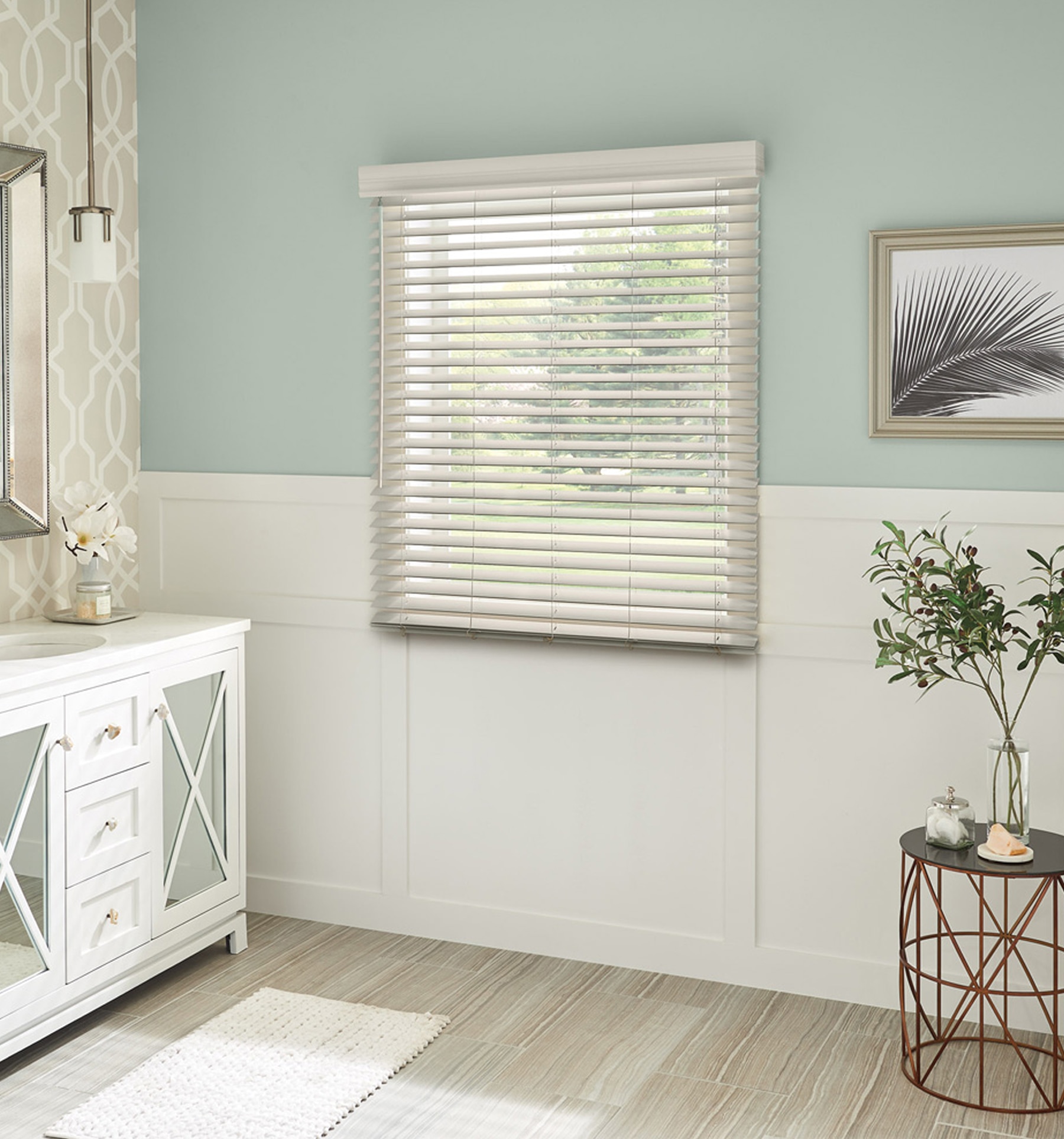 Bali Faux Wood Blinds: Shown in Stellar Fog
