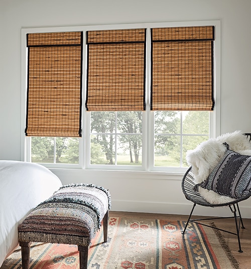 Bali Woven Bamboo Shades shown in Nicaragua Umber