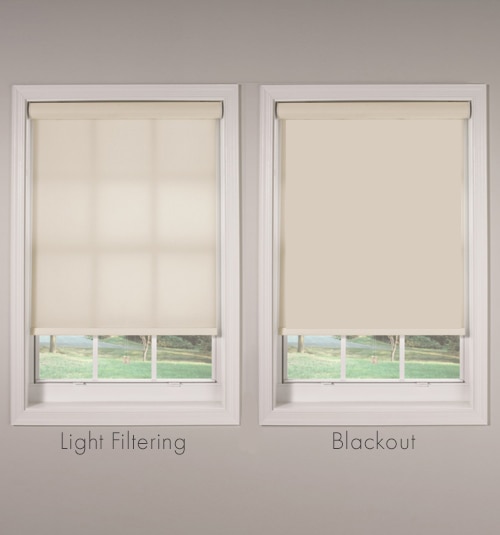 Opacity difference between light filtering and blackout shades
