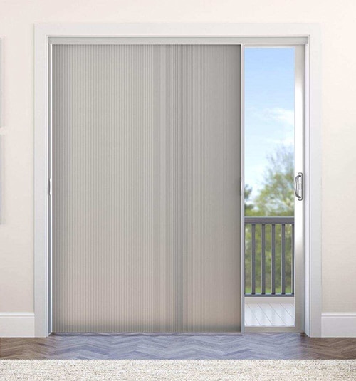 Bali Light Filtering Verticell Shade shown in color Halo Gray Whisper