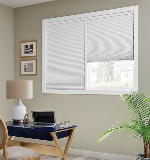 Bali Blackout Cellular Shade shown in Spellbound White Sugar