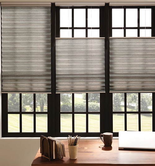 Bali Neat Pleat Pleated Shades shown in Dunes Ash Tree
