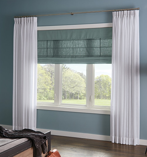 Bedroom Blinds Sun Shade Window Drape Scarf Panel Pleated Curtain HS3 