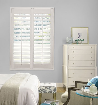 Blindsgalore Faux Wood Shutters: 4 1/2" Louvers