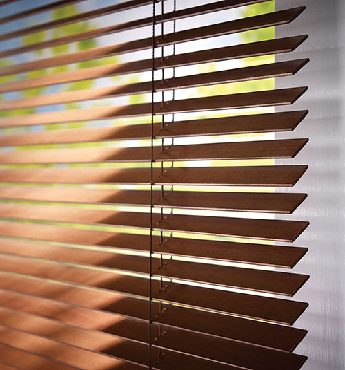 Tilted Slats on Levolor Premium Wood Blind