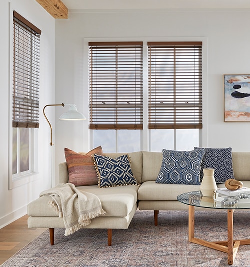 Shown in Hickory with Open Slats