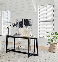 LEVOLOR Classic Value Faux Wood Blinds shown in White