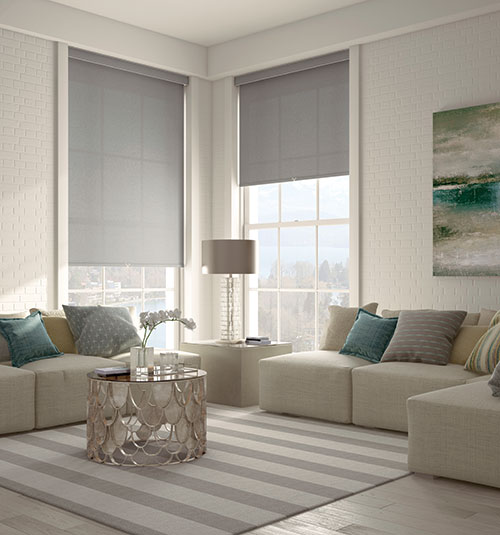Levolor Light Filtering Roller Shade shown in Finnley Light Gray