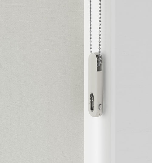 Close up of Cord Loop Tensioner. Tensioners must be wall mounted to operate shade.