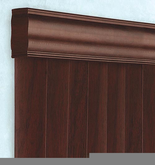 Visions Faux Wood Valance shown in Mahogany