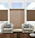 S-Shape Vertical Blind in Seclusions Mocha with vanes open