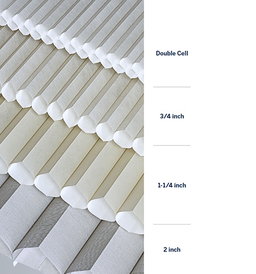 LEVOLOR Cellular Shade Pleat Sizes