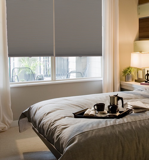 Blindsgalore Cordless Blackout Cellular Shades shown in Platinum