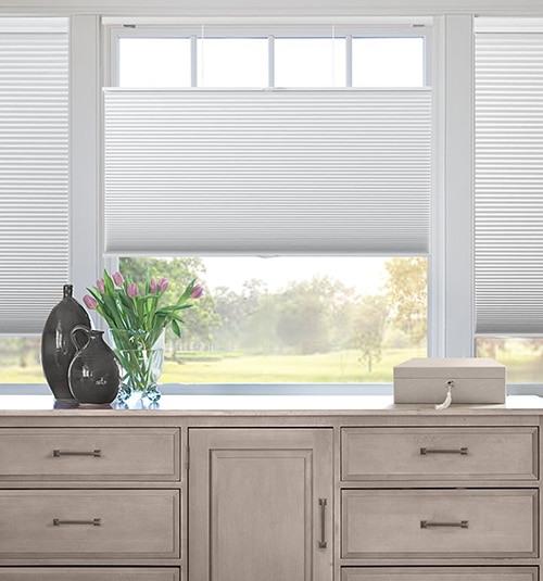 Blindsgalore Cordless Top Down Bottom Up Cellular Shades shown in White