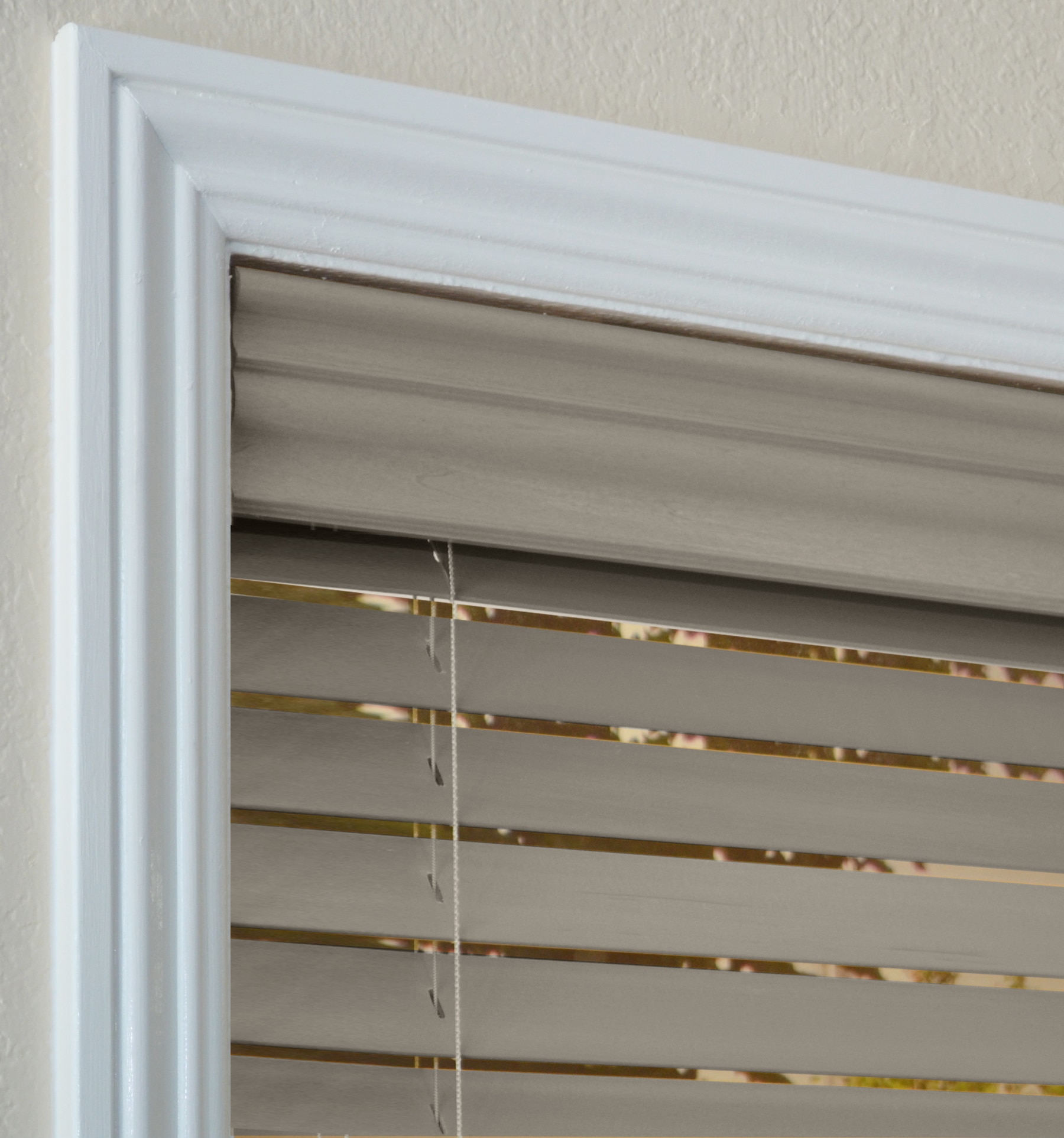 Blindsgalore Wood Blinds come standard with a 3" decorative valance. 