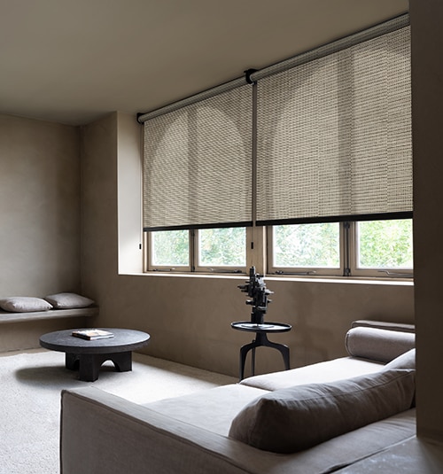 Blindsgalore Harmony Roller Shades shown in Havana Flax