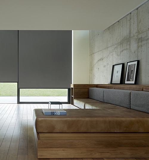 Blindsgalore Harmony Roller Shades shown in Essential Canvas Stone