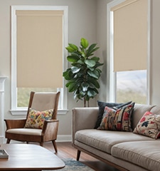 Blindsgalore Luxera Roller Shade shown in Canvas Birch