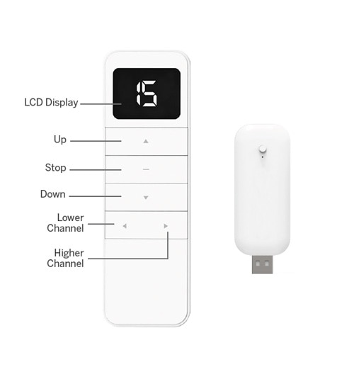 15-Channel remote allows you to operate shades independently or up to 15 shades per channel. Upgrade the convenience of your motorized shades by adding a Hub which allows you to control your shades from anywhere using your phone
