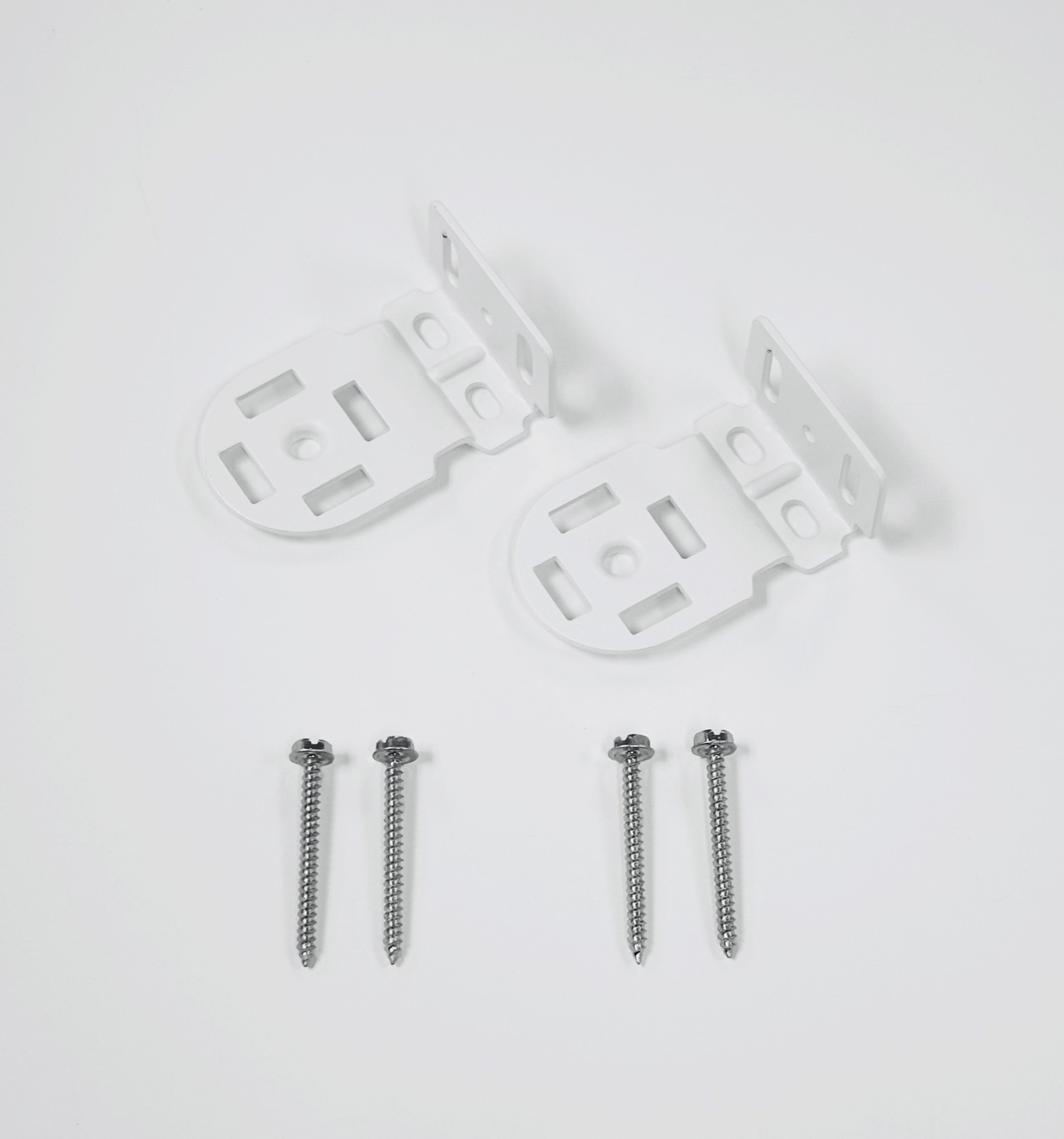 Roller mounting brackets for exposed roller shades without a cassette. All mounting hardware included.