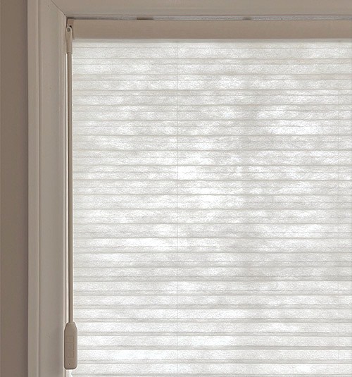 Boutique cellular shades come standard with fabric wrapped bottom rails in the selected fabric.