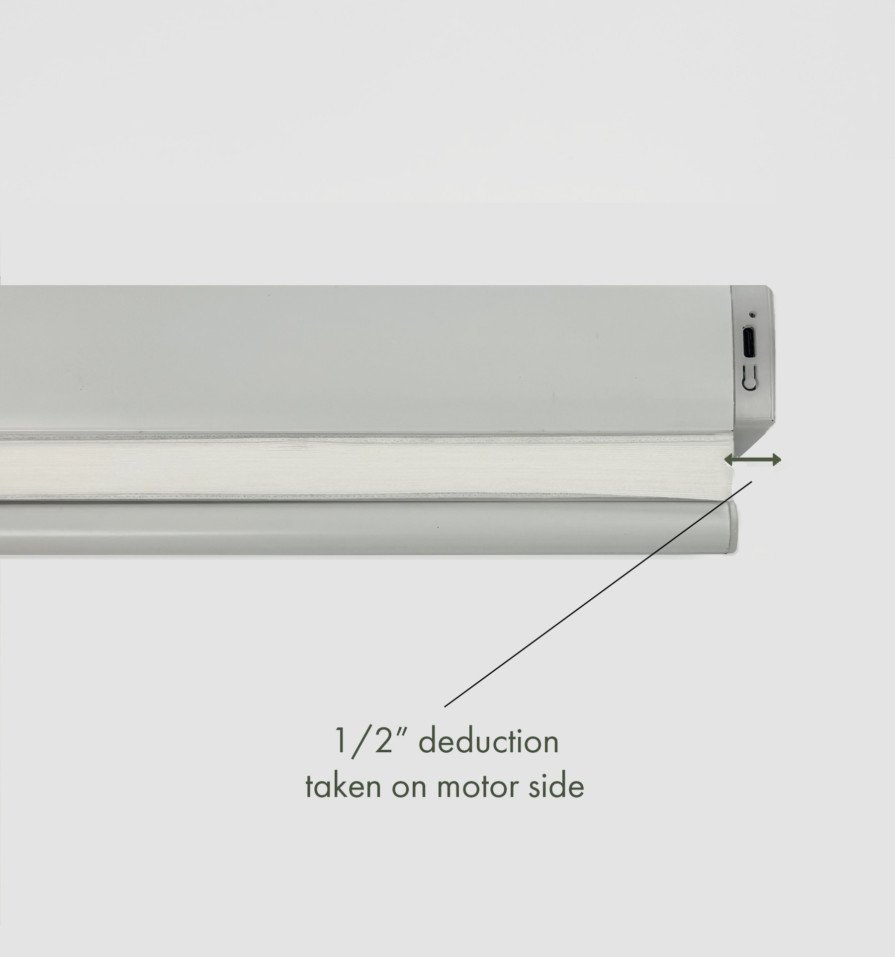 1/2" deduction taken on motor side