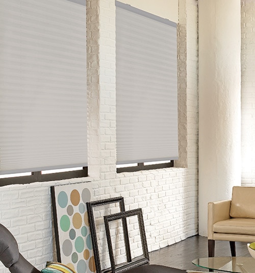 Cordless Pleated Shades shown in color Koala