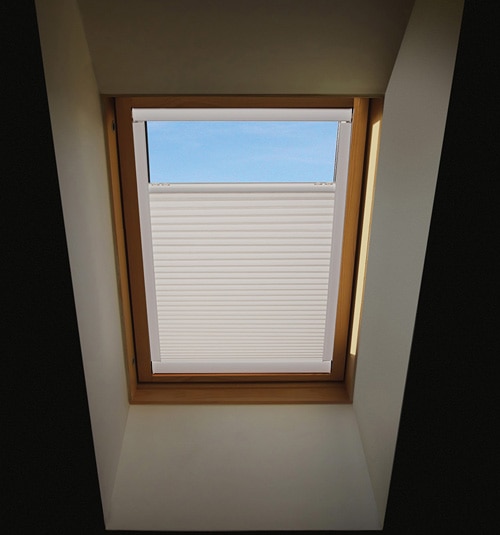 Blindsgalore Motorized Skylight Shade Light Filtering open