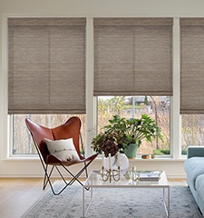 Blindsgalore Classic Natural Woven Shades shown in Highland Tawny
