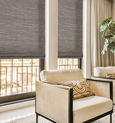Blindsgalore Luxera Natural Woven Shades shown in Puebla Straw