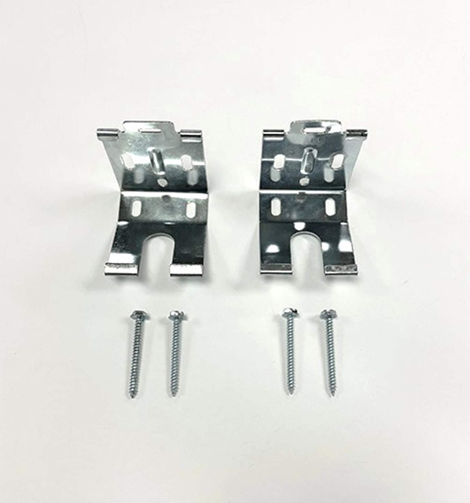 Metal roller shade brackets for shades with a cassette.