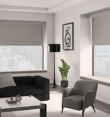 Classic blackout roller shades with Motorized Lift.
