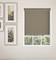 Simple window with a budget friendly cordless blackout vinyl roller shade in taupe