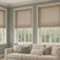 Blindsgalore Essential Roman Shades shown in Light Filtering Misty Beige
