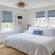 Blindsgalore Luxera Roman Shades with Cordless lift shown in Spectra Ocean.