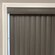 Close up of closed vanes and square corner valance. Shown in Woodgrain Lead.