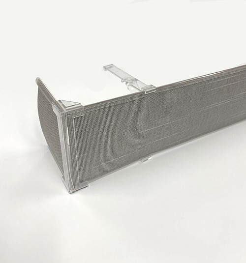 Square Corner Valance comes with matching vane insert, valance returns and valance clips snap on to the headrail track.