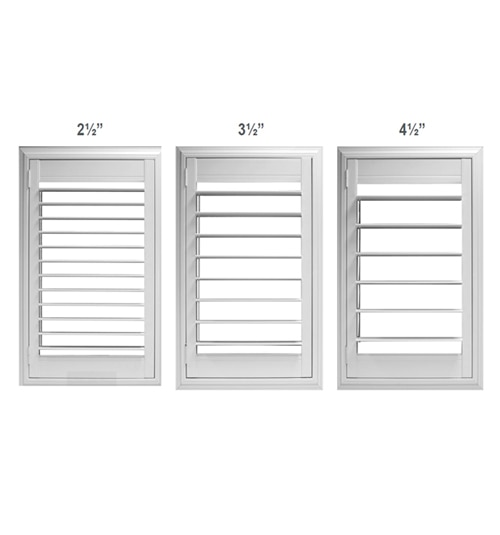 Side by side comparison of different louver sizes available