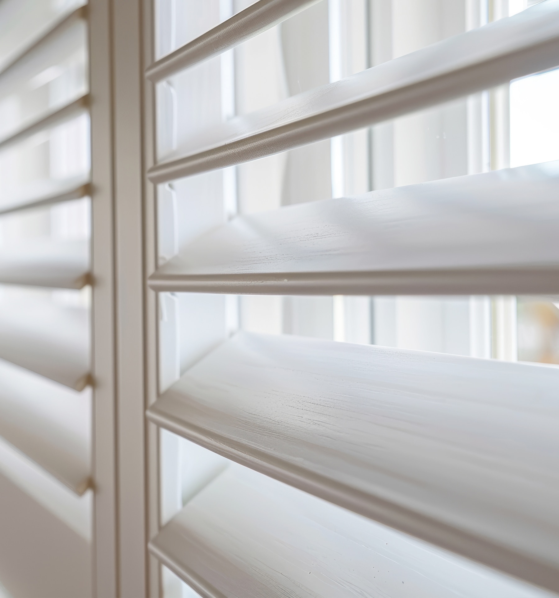 Close up of 2 1/2" shutter louvers