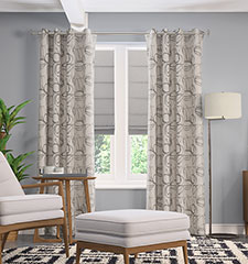 Grommet Drapery shown in Abstract: Lead
