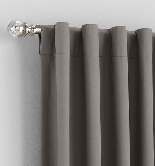 Back Tab Drapery with Decorative Rod