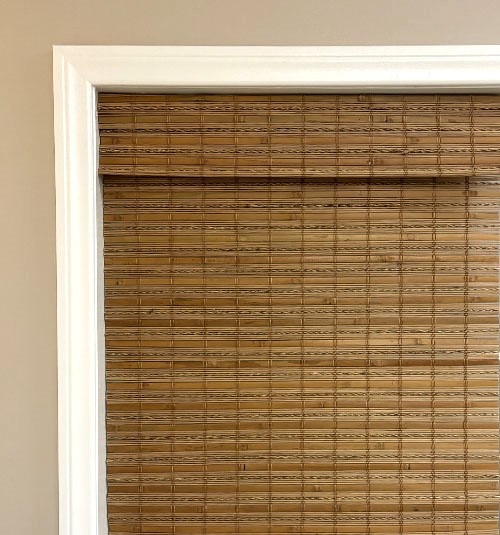 Cordless Woven Shade Lowered