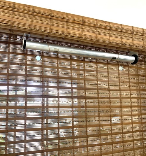 Motorized tube is concealed under valance for a clean look