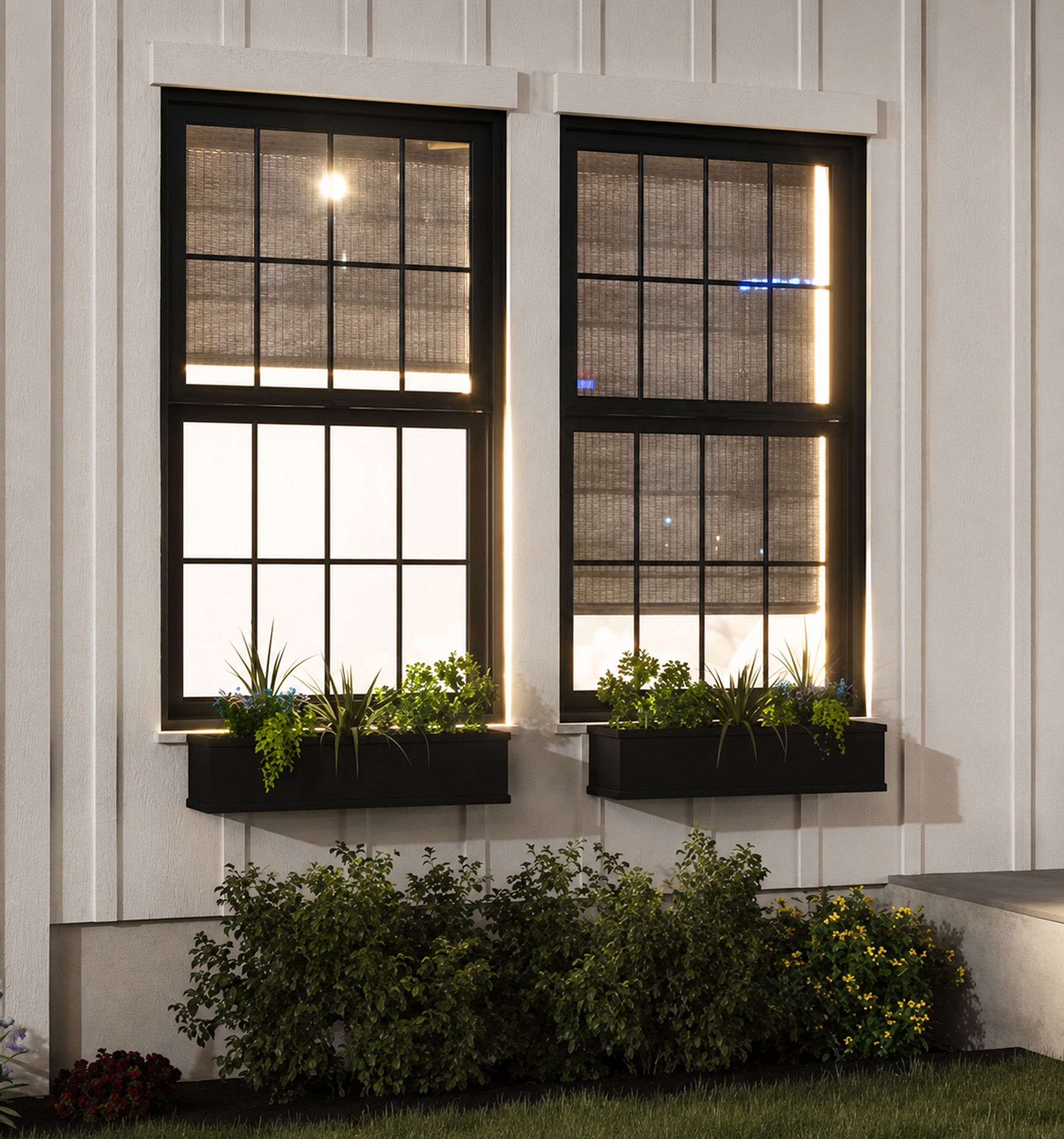 Outside view of woven shades