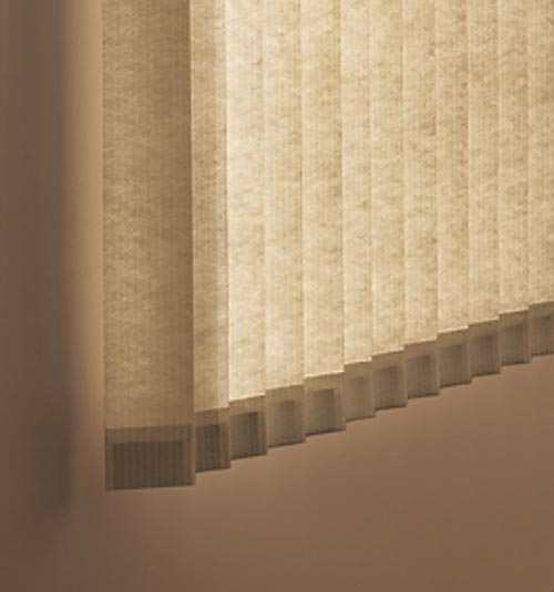Detail of freehanging fabric vanes